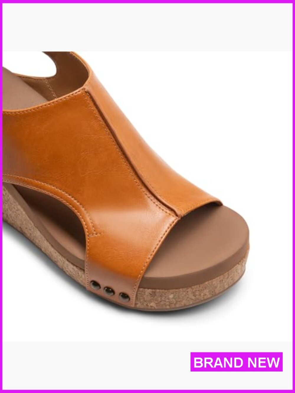 Women's Platform Wedge Sandals Peep Toe Slingback Comfortable Summer - Picture 5 of 7